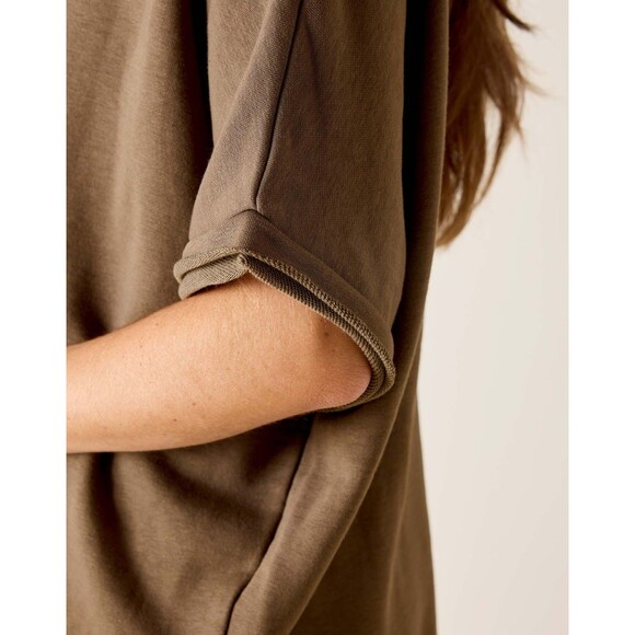 Voyageur By Mersea Frenchie Raw Edge V-Neck Sweatshirt Top Oversized OS 283408 - Picture 2 of 11